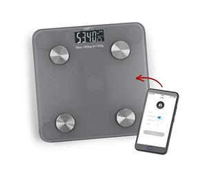 MAXXMEE Pèse-personne d'analyse corporelle avec application de suivi de la santé | Calcul des besoins caloriques quotidiens, fonction Bluetooth® pour application de santé gratuite