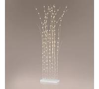 MAXXMEE Séparateur d'une pièce à DEL | 12 branches avec 18 DEL chaudblancs pour une ambiance lumineuse | 150cm haut | Les pointes des branches de saule sont légèrement flexibles et ajustables [Blanc]