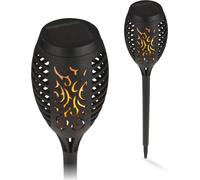 MAXXMEE Torche solaire LED avec capteur de lumière du jour - lot de 2 - noir