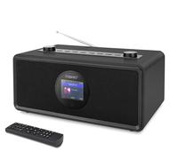 MAXXO Radio Internet DAB+ DT06 - Boîtier en bois - 2 x 20 W RMS, Bluetooth, Wi-Fi, USB, UPnP/DLNA, réveil et télécommande