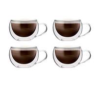 Maxxo Verres à Double Paroi Cappuccino 4X 300 ML Tasses Thermos en Verre Isotherme Résistant au Chaud et Froid avec Effet Flottant