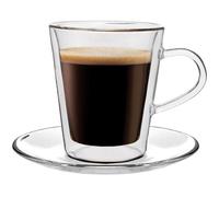 Maxxo Verres à Double Paroi Lungo 2X 220 ML Tasses Thermos en Verre Isotherme Résistant au Chaud et Froid avec Effet Flottant