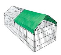 MaxxPet Enclos Lapin - Métal Extérieur - Cage Lapin Intérieur ou Extérieurs - Parc Clapier à Lapin - Toit Amovible + Bache Protection UV Inclus - 180x50x75cm - Cage Cochon D'inde - Vert
