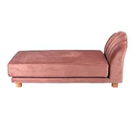maxxpro Canapé pour Chat et Chien - Rose - Surélevé avec Pieds en Bois - Matériau Velours - 90 x 44 x 34 cm - pour Chats et Chiens jusqu'à 80 kg