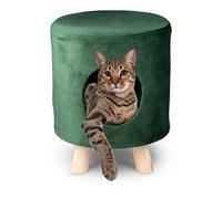 maxxpro Canapé pour Chat - Tabouret - 100% Polyester - Jusqu'à 80 kg - Diamètre : 33 cm - Vert