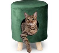 maxxpro canapé pour chats tabouret - 100% polyester - jusqu'à 80kg - Ø 33 cm - vert