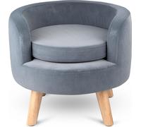 maxxpro Lit pour Animaux - Coussin en Velours Doux - Animaux jusqu'à 80KG - Panier Surélevé pour Chats et Chiens - Gris - 40,5 x 36 Cm