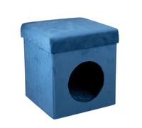 maxxpro maison pour chats - cube pliable - 100% polyester - jusqu'à 80 KG - 34 x 34 x 36 CM - Bleu