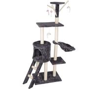 maxxpro Meuble pour chats 140 x 50 x 35 CM - MDF/ Sisal/ Peluche - Gris foncé