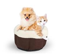 maxxpro Panier pour Chat - Panier pour Petit Coussin Chien - Super Doux - Lavable - Marron/Blanc