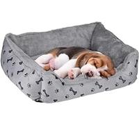 maxxpro Panier pour Chien - Coussin pour Chien - Lit pour Chat - Polyester - Gris avec Motif