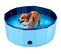 maxxpro Piscine pour Chiens Pliable Antidérapante - Valve Vide - ⌀ 80 cm - Bleu
