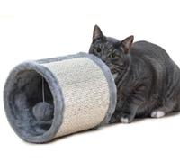 maxxpro tunnel pour chats avec balle Arbre à chat pour chats - griffoir - caverne pour chats Accessoires - Ø 21x19 cm - Gris