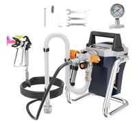 Maxxt Pistolet Peinture Airless Haute Puissance 1300W, 220-240V~50Hz, Pression Max 3000PSI/20.7MPa, Débit 1,44L/min, Tuyau 7,5m, Buse 517, Manomètre & Accessoires Complets pour Maison et Professionnel