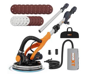 MAXXT Ponceuse à cloisons sèches Électrique pliable Ponceuse murale à aspiration automatique Système d'éclairage LED Poignée télescopique Vitesse variable Moteur