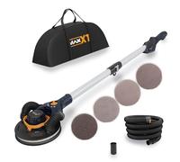 MAXXT Ponceuse à Sec Sans Balais - Orbite 4mm, Double Canal avec Adhésion au Plafond, Mode Simple/Double pour Murs & Plafonds, 4000-8500 tr/min, LED, Pliable, 400W, Manche 1,65M, Plateau 215mm