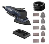 MAXXT Ponceuse Delta et Rectangle 2-en-1 sans balais 350W, 6 vitesses réglables (4000-10000 tr/min), Arrêt en 1-2 secondes, 20 feuilles abrasives incluses, Parfaite pour les angles serrés