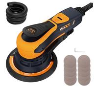 MAXXT Ponceuse electrique sans balais de 150 mm, Ponceuse orbitale 5,0mm, Frein automatique-2s, 6 vitesses réglables et 10 feuilles de papier de verre incluses, Câble de 5M