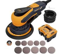 MAXXT Ponceuse orbitale 5,0mm sans balais, Ponceuse électrique 350W | 6 vitesses réglables (4000-10000 tr/min) | Plateaux 150&125 mm | boîte, 20 feuilles abrasives | bois/meubles/parquets