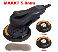 MAXXT - ponceuse orbitale électrique 350W, ponceuse pour le travail du bois, polisseuse de carrosserie de voiture, moteur sans balais, meulage avec tampons de 150mm/125mm With 2 Pads More