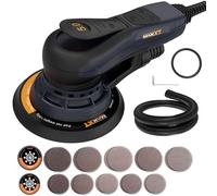 MAXXT Ponceuse Orbitale Électrique 5 mm - Ponceuse à Palettes avec Moteur Sans Balais, Plateaux de Ponçage de 150 mm et 125 mm, Aspirateur Central - Idéale pour le Travail du Bois sur Mesure