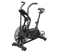 MAXXUS® AirBike à air, 8 programmes et écran LCD | Volant acier 5 kg, siège réglable, roulettes et données en direct : watts, RPM, distance, temps et calories