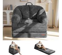 MAXYOYO Canapé Pliant, Canapé de Sol Convertible en Forme de Fleur avec Poignée, 2-en-1 Sacco Convertible pour Adultes, Fauteuil de Repos avec Fonction Lit pour Salon et Chambre