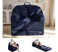 MAXYOYO Canapé Pliant, Canapé de Sol Convertible en Forme de Fleur avec Poignée, 2-en-1 Sacco Convertible pour Adultes, Fauteuil de Repos avec Fonction Lit pour Salon et Chambre