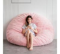 MAXYOYO Lit pouf poire - Convertible - Se replie de fauteuil pouf poire en lit - Grand canapé avec housse en peluche et rembourrage moelleux inclus pour adulte, invité (Rose, 150 x 150 cm)