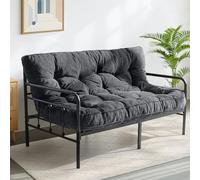 MAXYOYO Matelas Futon 2 Places Épais 15CM Garnissage en Mousse Déchiquetée avec Bordures Design, Matelas de Sol/Futon Pliable Pratique (Cadre Non Inclus)