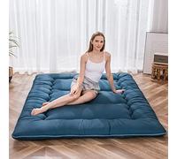 MAXYOYO Matelas Futon de Sol Japonais - Matelas Futon d'appoint Pliable 1 Place Matelas de lit Matelassé pour Les Voyages d'invités et Le Camping (Bleu Royal, 90 x 190 cm)