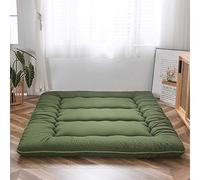 MAXYOYO Matelas Futon de Sol Japonais - Matelas Futon d'appoint Pliable 1 Place Matelas de lit Matelassé pour Les Voyages d'invités et Le Camping (Vert, 90 x 190 cm)