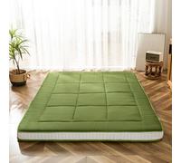MAXYOYO Matelas futon japonais au sol, rembourré, matelassé, extra épais, pliable, respirant, lit pour les invités, lit de camping (vert, double)