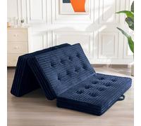 MAXYOYO Matelas Pliant 200*150*15cm, Matelas Pliable Rembourré de 15 cm avec Revêtement en Fausse Fourrure de Qualité Supérieure, canapé-lit Futon Pliable en Trois Parties pour Salon/Chambre d'amis