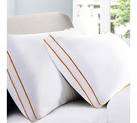 Maxzzz Oreiller 60x60 Lot de 2, Anti-acarien Anti-Transpiration Hypoallergénique,Oreiller Moelleux 100% Fibre Polyester, Respirant Confort et Soutien Efficace
