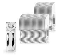 May 50 Lames de Scalpel Fig 10 Acier Carbone, Stériles, pour Manche N°3, Lames de Rechange Précision pour Bricolage, Modélisme, Loisirs Créatifs, Incl. Extracteur
