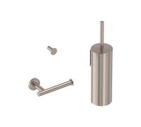 MAY Accessoires Ensemble d’accessoires composé de garniture de balai crochet de toilette et dérouleur Nickel brossé PVD 6801353