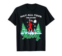 May All Your Mile Be Merry Noël Tapis de course à pied Jogging T-Shirt
