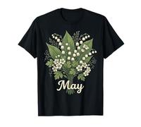 May Birth Flower Lily of The Valley & Hawthorn Birthday T-Shirt