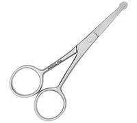 May - Ciseaux Barbe - Moustache - Poils du Nez - Oreilles et Visage - Lames courbes - Inox