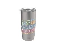 May Contain Alcohol Proverbe Drôle Alcool Mallorca Party Gobelet isotherme en acier inoxydable double paroi