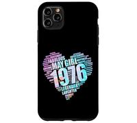 May Girl 1976 Awesome Fabulous Big Heart 50e Pink Fifty Mom Coque pour iPhone 11 Pro Max
