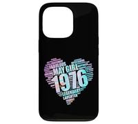 May Girl 1976 Awesome Fabulous Big Heart 50e Pink Fifty Mom Coque pour iPhone 13 Pro