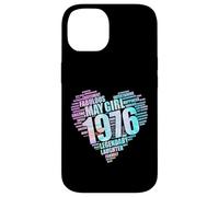 May Girl 1976 Awesome Fabulous Big Heart 50e Pink Fifty Mom Coque pour iPhone 14