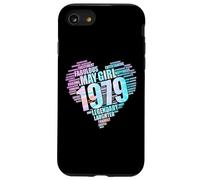 May Girl 1979 Awesome Fabulous Heart 47th Birthday Mom Rose Coque pour iPhone SE (2020) / 7/8