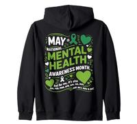 May Is National Mental Health Awareness Month Green Ribbon Sweat à Capuche