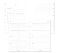 MAY PAPER CO. Planificateur hebdomadaire 2026/2027 sur 2 pages lignées horizontalement avec tâches - Format demi-lettre | Juillet 2026 à juin 2027 | Recharge de planificateur