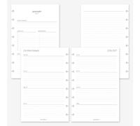 MAY PAPER CO. Recharge de planificateur hebdomadaire 2027 avec demi-lettre, semainier sur deux pages pour agenda Levenger Circa Junior et Arc 8 disques 5,5 x 8,5 cm (lignes horizontales)
