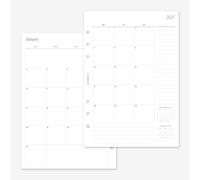 MAY PAPER CO. Recharge mensuelle 2027 A5 avec notes de planificateur, un mois sur deux pages pour agenda A5 Filofax et LV GM à 6 anneaux 5,8 x 8,3 (mois continus, début du dimanche)