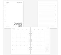 MAY PAPER CO. Recharge mensuelle 2027 A5 avec notes, un mois sur deux pages pour agenda A5 Filofax et LV GM à 6 anneaux 5,8 x 8,3 (mois séparables, début du dimanche)